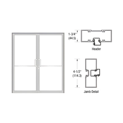 CRL-U.S. Aluminum Custom Sized Clear Anodized Series 450 Tubular Butt Hinge Up and Over Frame Complete (2F)