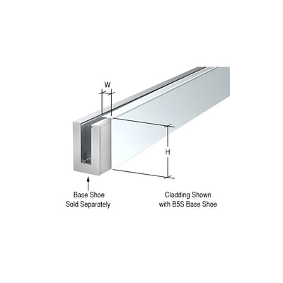 CRL Polished Stainless 120" Cladding for B5S Series Standard Square Aluminum Base Shoe
