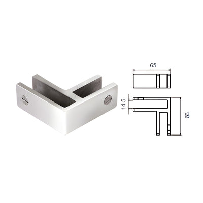 CRL Polished Stainless 90 Degree Glass Bracing Clamp