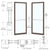 CRL-U.S. Aluminum Dark Bronze/Black Anodized Class 1 Custom Pair Series 250T Narrow Stile Geared Hinge Thermal Entrance Doors for Surface Mount Door Closers