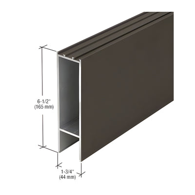 CRL-U.S. Aluminum Class I Bronze Black Anodized 6-1/2" Bottom Rail/Bulkhead - 21'-6"