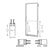 CRL-U.S. Aluminum Clear Anodized 250 Series Narrow Stile Active Leaf of Pair 3'0 x 7'0 Offset Hung with Butt Hinges for Surf Mount Closer Complete Door Std. MS Lock and Std. Bottom Rail