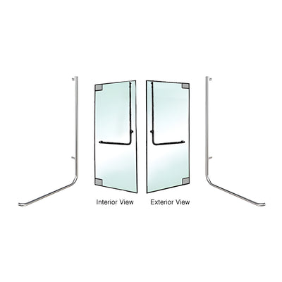 CRL-Blumcraft® Brushed Stainless Right Hand Double Acting Glass Mount "D" Exterior Top Securing Dummy Handle