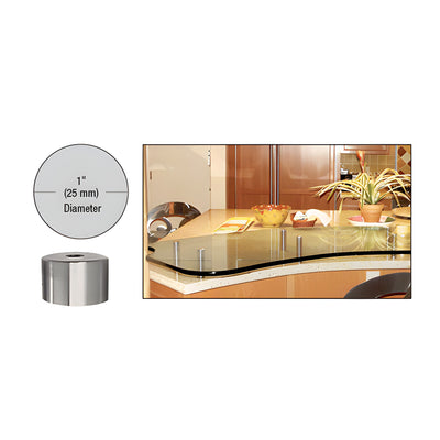 CRL 316 Brushed Stainless 1" Diameter by 3/4" Standoff Base
