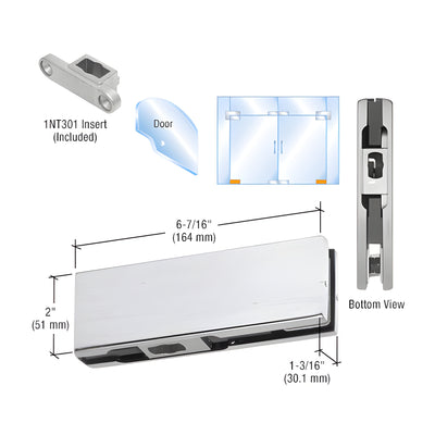 CRL Brushed Stainless Bottom Door Patch with 1NT301 Insert