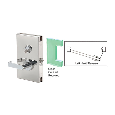 CRL Polished Stainless 6" x 10" LHR Center Lock With Deadlatch in Class Room Function