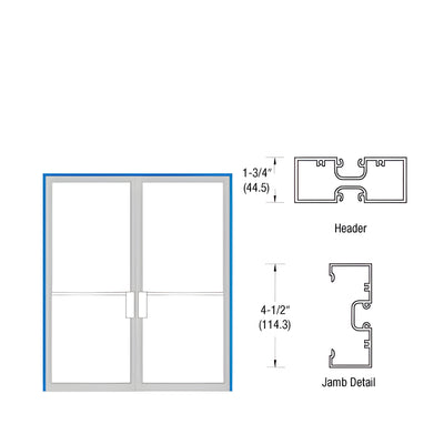 CRL-U.S. Aluminum 1-3/4" x 4-1/2" Up and Over Frame for a Pair of Doors Butt Hung Non Impact for 72" x 84" Door Opening Bronze Black Anodized