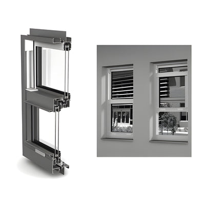 CRL-U.S. Aluminum White KYNAR® Paint 8000 Series Single Hung Window for 1" Glazing