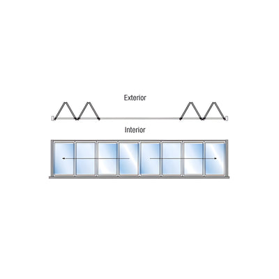 CRL S55R Monterey 4+4 Bi-Fold Bi-Part Exterior Swing with Flush Sill White Powder Coat
