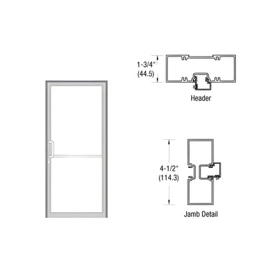 CRL-U.S. Aluminum Custom Sized Clear Anodized Series 450 Tubular Butt Hinge Up and Over Frame Complete (1F)