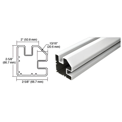 CRL Silver Metallic 241" Long 2" x 2-5/8" Square 90 Degree Post