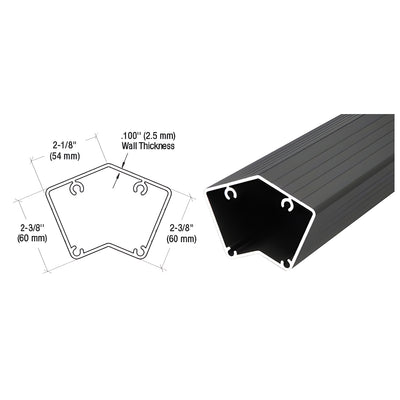 CRL Matte Black 36" 135 Degree Fascia Mount Post Only for 100 Series Rails