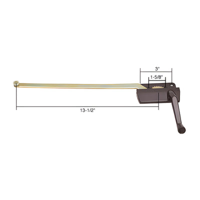 CRL Bronze 13-1/2" Right Hand Casement Window Operator 1-5/8" and 3" Screw Holes