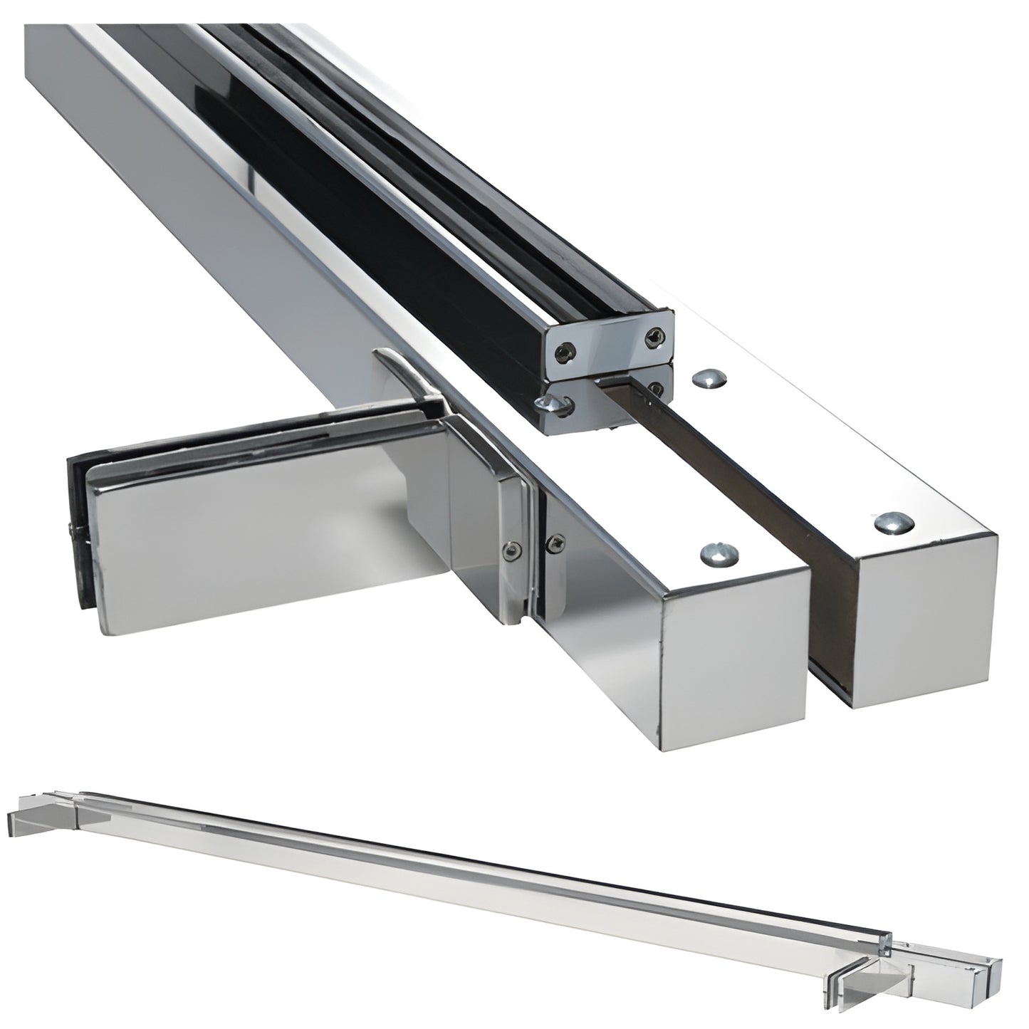 CRL Stainless Floating Header & Fin Brackets for Single Glass Door