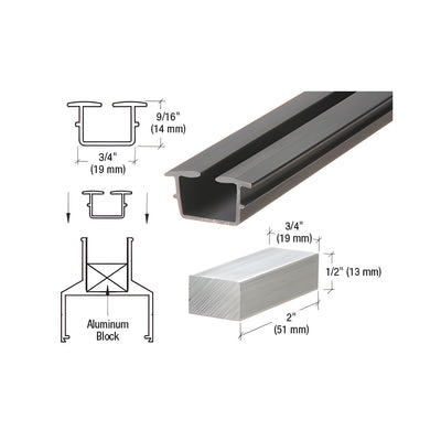 CRL Black Bottom Vinyl for 3/8" Monolithic and 7/16" Thick Laminated Glass - 12'