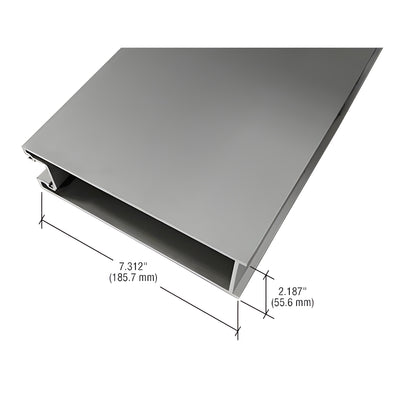 CRL-U.S. Aluminum Clear Anodized Class 1 7-5/16" Bottom Rail IG500 Door for 9/16" Glazing - 21'