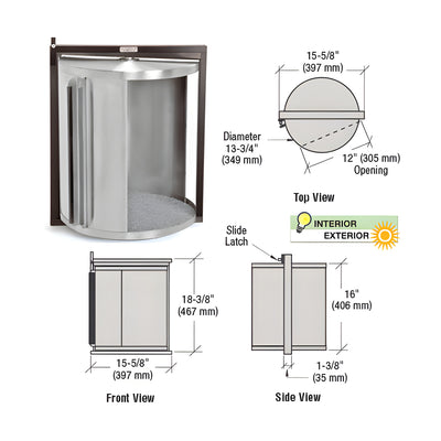 CRL Duranodic Bronze Anodized Framed Rotating Drum for the RS201DU