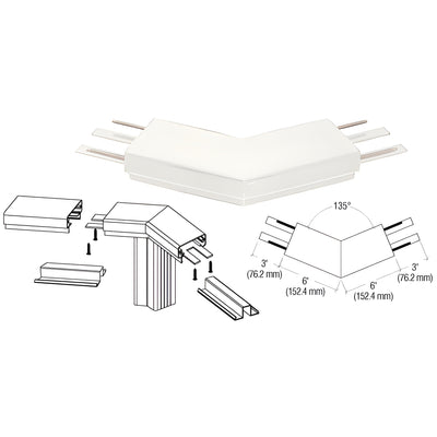 CRL Sky White 200 Series Top Cap 135º Corner