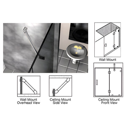 CRL 39" Brushed Nickel Thru-Glass Support Bar for Shower Wall/Ceiling