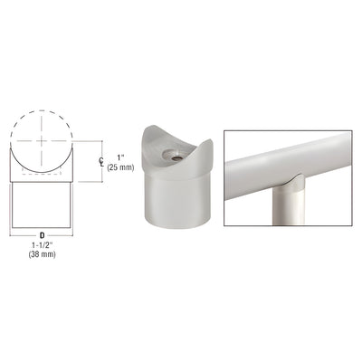 CRL Brushed Stainless Coped Perpendicular Collar for 1-1/2" Thin Wall Tubing