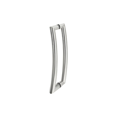 CRL Brushed Stainless Glass Mounted Curved Tubular Back-to-Back Pull Handle - 12" (305 mm)