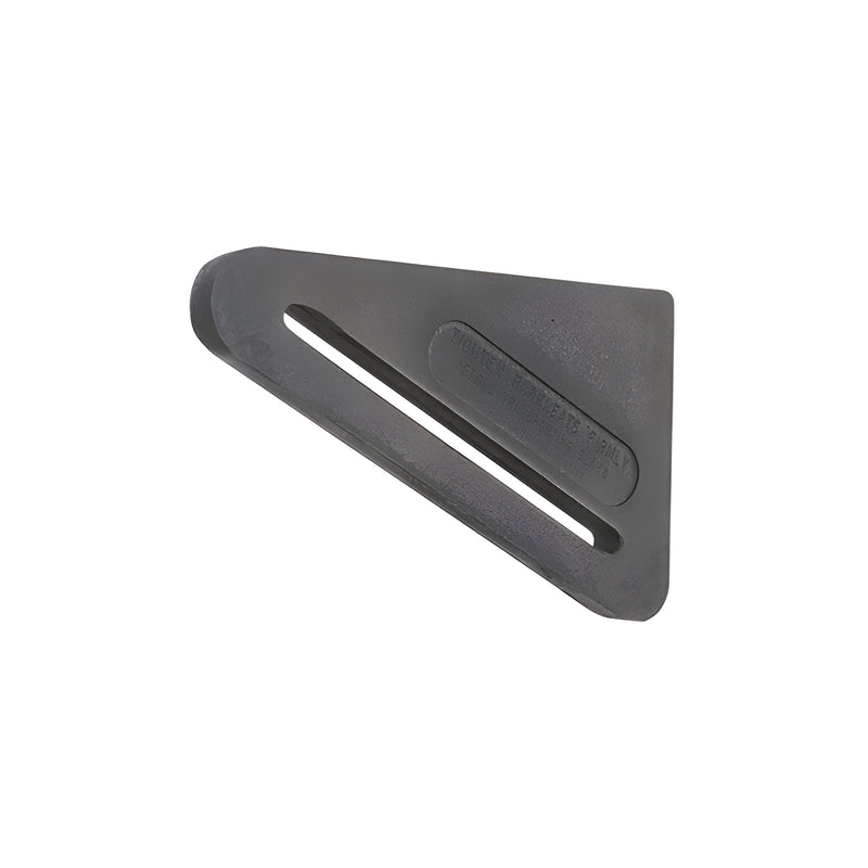 A triangular fiber-impregnated rubber Barkleats® kleat replacement part shown in isolation.