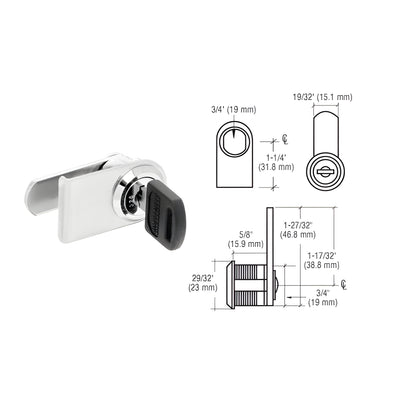CRL Chrome Left Hand Lock for Cabinet Swinging Glass Door - Randomly Keyed