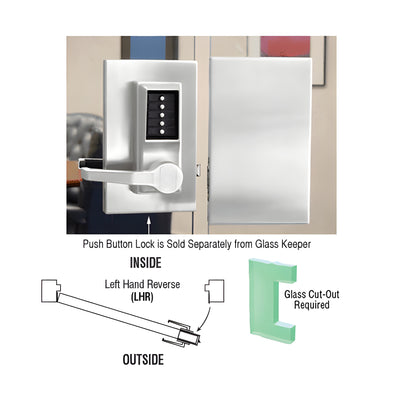 CRL Satin Chrome 6" x 10" LHR Center Push Button Lock With Housing