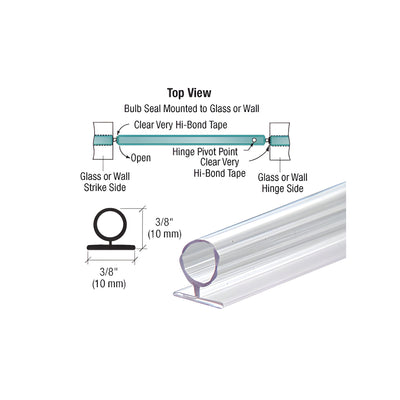 CRL 144" Translucent Vinyl Bulb Seal 3/8" Gap