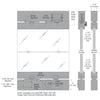 Technical diagram showing the pivot, lock, and rail assembly for a 1301-CM display case door and sidelite system.