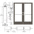 CRL-U.S. Aluminum Bronze Black Anodized Custom Pair Series 400 Medium Stile Offset Hung Geared Hinge Entrance Doors for Overhead Concealed Door Closers