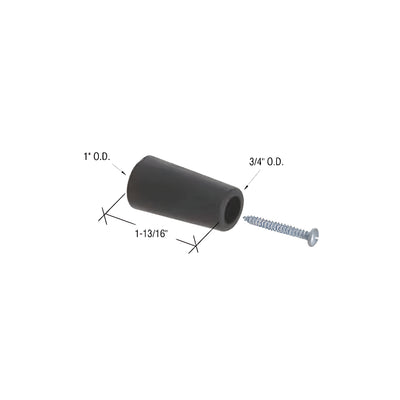 CRL Black Sliding Glass Door Bumper - 1-13/16" Length