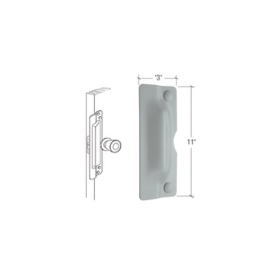 CRL 11" Gray Latch Shield for Flush Mounted Doors