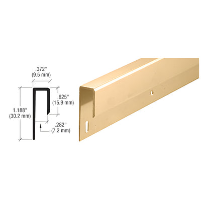 CRL Satin Brass 1/4" Deep Nose Aluminum J-Channel