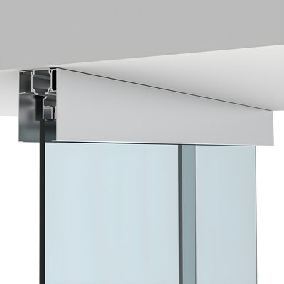 CRL70 Satin Anodized Series Single Sliding Door with Fixed Panel Ceiling Mount Kit