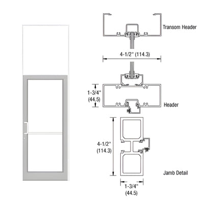 CRL-U.S. Aluminum White KYNAR® Paint 39-1/2" x 126" Series DF800 Tubular Gear Hinge Transom Frame Complete (1FT)