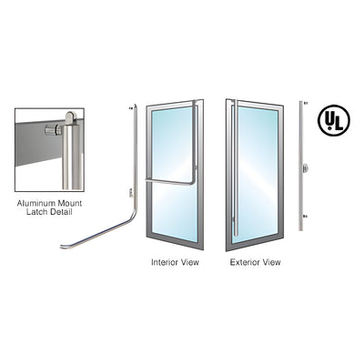 CRL-Blumcraft® Polished Stainless Right Hand Reverse Aluminum Door Mount Keyed Access "FS" Exterior, Top Securing Panic Handle