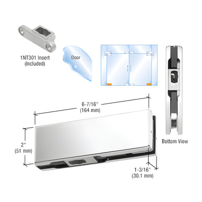CRL Polished Stainless Bottom Door Patch with 1NT301 Insert