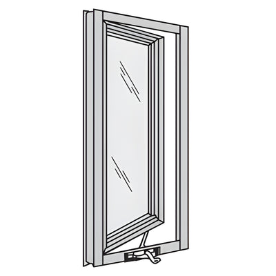 CRL-U.S. Aluminum White KYNAR® Paint 7200 Series Out-Swing Casement Window for 1" Glazing