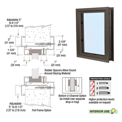 CRL Duranodic Bronze Anodized Aluminum Clamp-On Frame Interior Glazed Vision Window