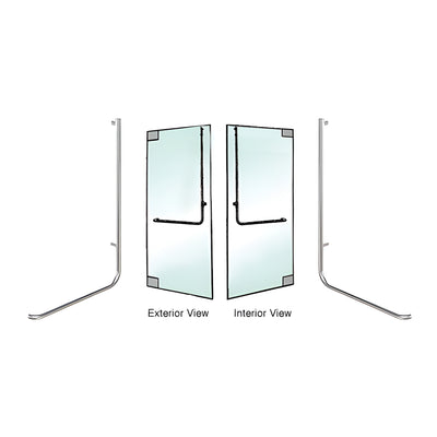 CRL-Blumcraft® Brushed Stainless Left Hand Reverse Glass Mount "D" Exterior Top Securing Dummy Handle