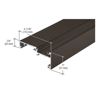 CRL-U.S. Aluminum Inside Glaze Horizontal Mullion - 24'-2", Dark Bronze/Black Anodized Class 1