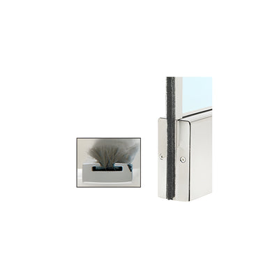 CRL Polished Stainless Weatherstrip Kit With Aluminum Channel for 4" Square Rail