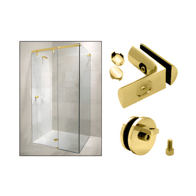 CRL Brass Hydroslide 90 Degree Wall-to-Glass Sliding Shower Door Accessory Kit