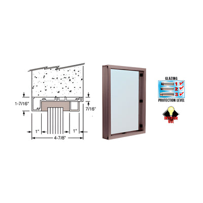 CRL Duranodic Bronze Anodized Aluminum Standard Inset Frame Interior Glazed Vision Window