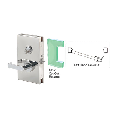 CRL Polished Stainless 6" x 10" LHR Center Lock With Deadlatch in Storeroom Function