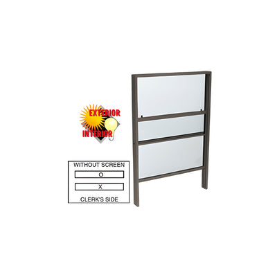 CRL Duranodic Bronze Vertical Sliding Service Window with 1/4" Vinyl Glazing without Screen