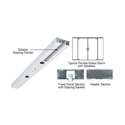 CRL Satin Anodized 4" One Pocket Double Sided Door Header Custom Length
