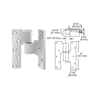 Rixson® Polished Chrome Right Hand 3/4" Offset Intermediate Pivot