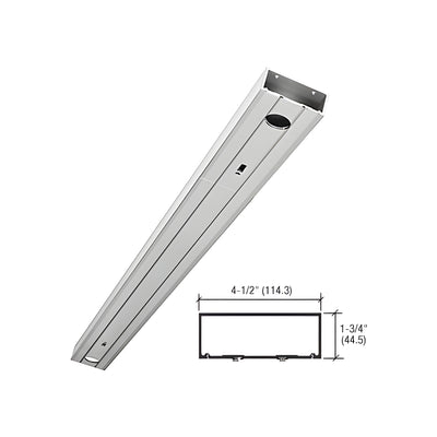 CRL-U.S. Aluminum Clear Anodized 72" 1-3/4" x 4-1/2" 450 Series Prepped Header for Center Hung Overhead Concealed Closers